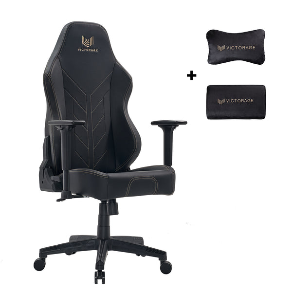 VICTORAGE PVC Leather Office Chair Home Seat(Black)