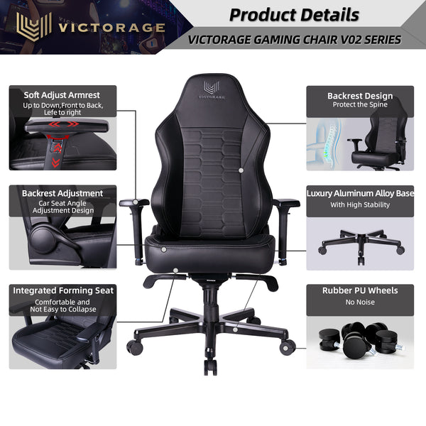 VICTORAGE Echo VE Series PU Leather Office Chair Home Seat(Carbon)